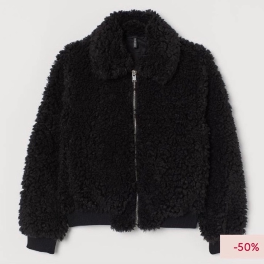 Black Teddy/ Sherpa Short Jacket